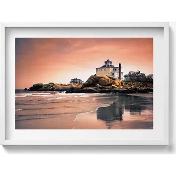 Obraz Obraz v bílém rámu dekorace na zeď Pobřeží Sherman Cottage 70x50 cm