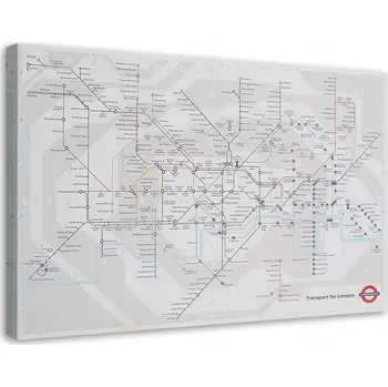 Obraz OBRAZ NA PLÁTNĚ Plátno s motivem plánu metra Londýna, město, 90x60 cm
