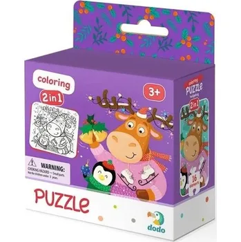 Puzzle Dodo 16 dílků Puzzle 16 + omalovánky Sob a tučňák
