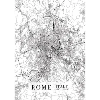 Obraz Plakát Mapa Říma bez rámu 42 x 59,4 cm