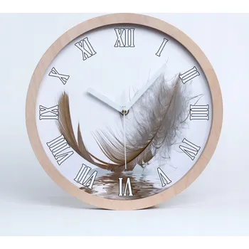 Hodiny Kuchyňské nástěnné hodiny pírko na vodě fi 20 cm
