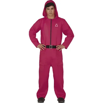 Karnevalový kostým Fiestas Guirca Pánský kostým dozorce Squid Game trojúhelník