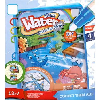 Hračka pro nejmenší Askato Knížka s vodním fixem - ZOO