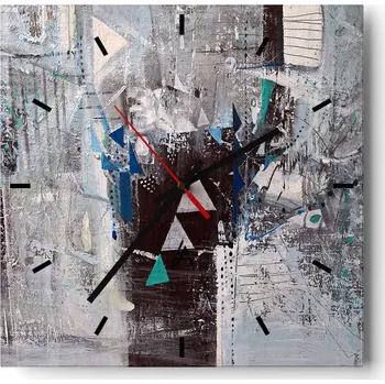 Hodiny Velké nástěnné hodiny 40x40 Abstrakce Skleněné tiché hodiny