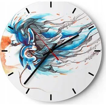 Hodiny Velké nástěnné hodiny 40x40 Abstrakce Skleněné hodiny Kulatý Tiché