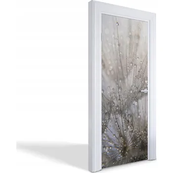 Fototapeta Ochranná fólie na dveře laminovaná - Kapky na pampelišce 75x205 cm