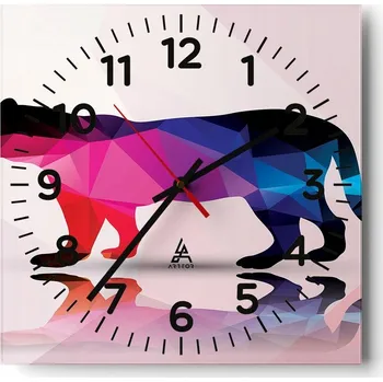 Hodiny Kuchyňské nástěnné hodiny 30x30 Zvířata Skleněné hodiny do obýváku Moderní Tiché