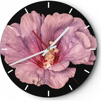 Hodiny Velké nástěnné hodiny 40x40 Květina Skleněné hodiny Kulatý Tiché