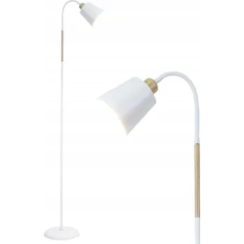 Stojací lampa STOJACÍ LAMPA BÍLÁ E27 DŘEVO MODERNÍ DO OBÝVÁKU 150CM