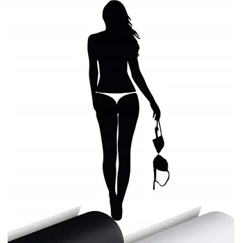 Samolepicí dekorace na vozidlo NÁLEPKA na auto ŽENA Podprsenka Pláž 15x6 cm