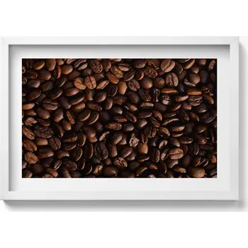 Obraz Ozdobný nástěnný obraz v rámu s grafikou loft Zrna kávy arabica 60x40 cm