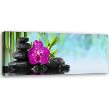 Obraz OBRAZ NA PLÁTNĚ CANVAS Kameny na vodě zen 120x40