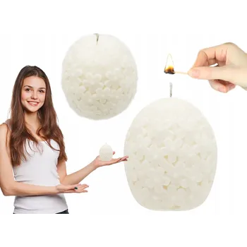 Svíčka VONNÁ SVÍČKA VE TVARU VAJÍČKA S KVĚTINAMI - BAVLNA (RUČNÍ VÝROBA)