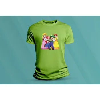 Chlapecké oblečení Dětské bavlněné tričko Super Mario 9. Lime velikost L