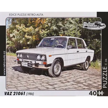 Puzzle Puzzle Retro-Auta 40 dílků Puzzle č. 26 - VAZ 21061 (1986) 40 dílků