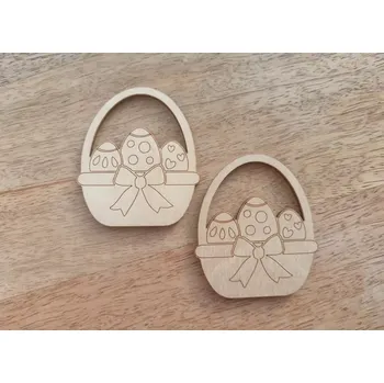 Velikonoční dekorace Dřevěný košík - 5,5 x 4,5 cm