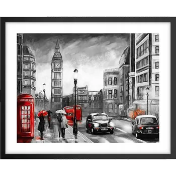 Obraz Foto obraz plakát na zeď v černém rámu 50x40 Londýn plakáty do obýváku