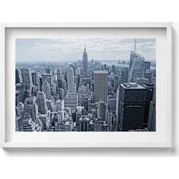 Obraz Nástěnný dekorativní foto obraz v bílém rámu Pohled na New York 70x50 cm
