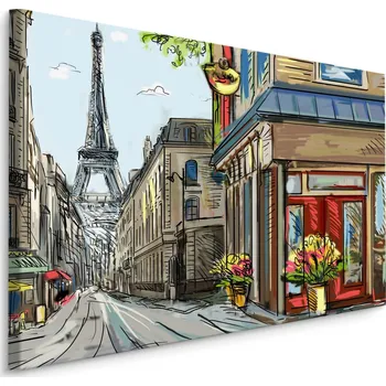Obraz Nástěnný obraz Ulice Paříže KRESBA Komiks 70x50