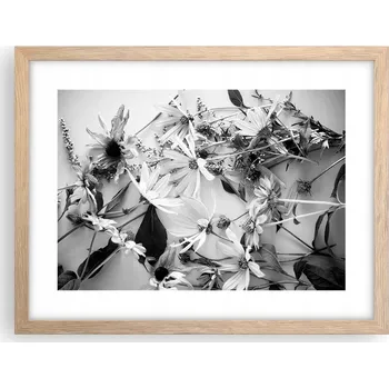 Obraz Obraz plakát v rámu světlý dub do obýváku 40x30 květiny foto na zeď
