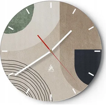 Hodiny Velké nástěnné hodiny na zeď 40x40 Minimalistické skleněné hodiny Kulatý Tiché