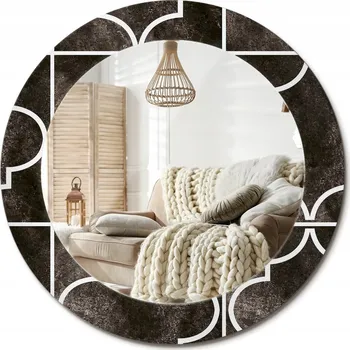 Zrcadlo Kulaté nástěnné dekorativní zrcadlo v skleněném rámu Antický vzor průměr 60 cm