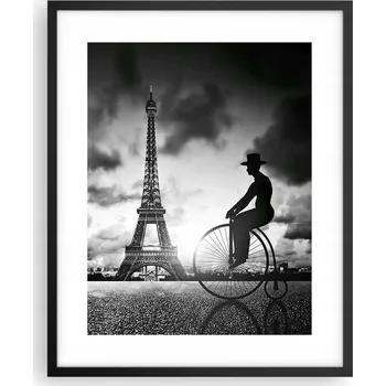 Obraz Foto obraz plakát na zeď v černém rámu 40x50 Paříž plakáty do obýváku