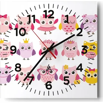 Hodiny Nástěnné hodiny do obýváku 40x40 Ptáci Tichý hodinový strojek Skleněné hodiny Stylové