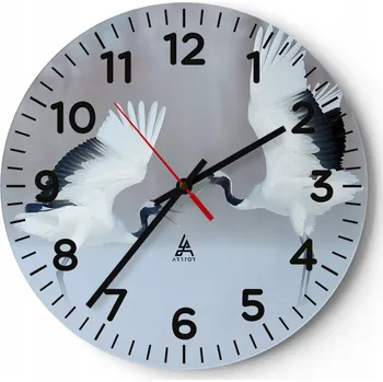 Hodiny Kuchyňské nástěnné hodiny 30x30 Zima Moderní skleněné hodiny do obýváku Tiché
