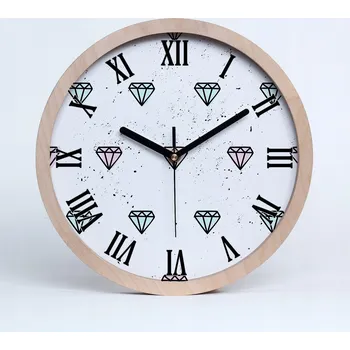 Hodiny Kuchyňské nástěnné hodiny římské diamanty průměr 20 cm