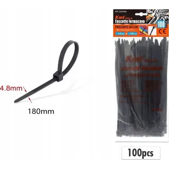 Stahovací páska STAHovací PÁSKY KABELOVÉ 180mm ČERNÉ 100ks