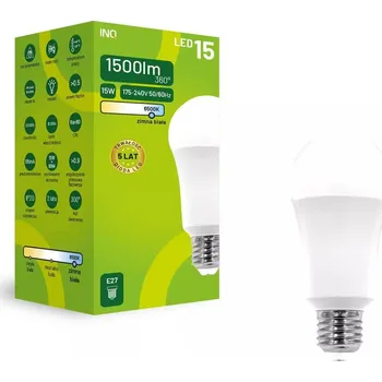 Žárovka LED žárovka A60 E27 15W, 1500lm, 6500K INQ