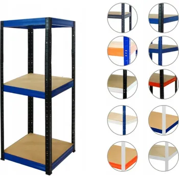 Dílenský regál Kovový skladový regál Wamar 90 x 50 x 50 cm, nosnost až 175 kg na polici