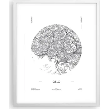 Obraz Obraz plakát na zeď v bílém rámu 40x50 mapa foto plakáty do obýváku