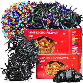 Vánoční dekorace SVĚTELNÝ ŘETĚZ NA VÁNOČNÍ STROMEK VENKOVNÍ VNITŘNÍ 100 LED MULTI BAREVNÝ SILNÝ