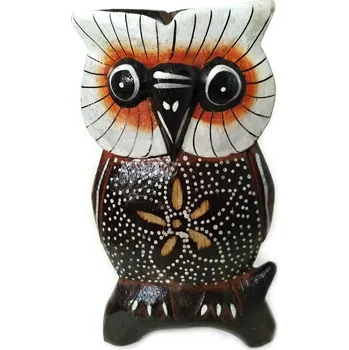 Sova Sovička větev / dřevo 15 cm