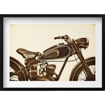 Obraz Obraz na zeď Retro sepia – motorka ve vintage stylu, 70x50 cm