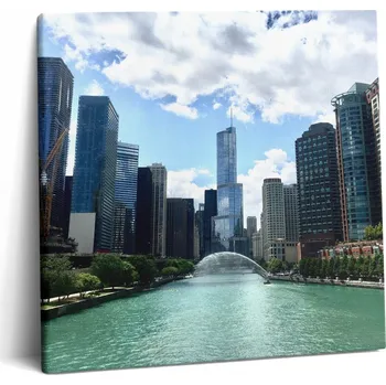 Obraz Obraz na plátně na zeď do předsíně Umělecké mrakodrapy 60x60 cm