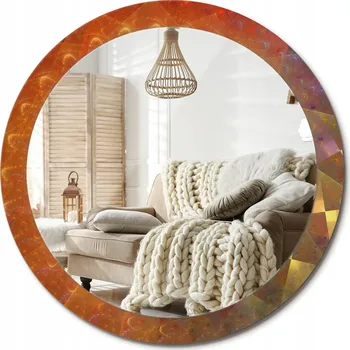 Zrcadlo Loftové zrcadlo s ozdobným skleněným rámem Spirala abstrakce průměr 90 cm