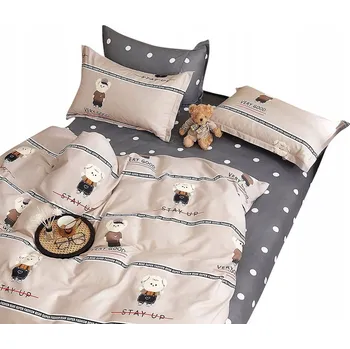 Povlečení POVLEČENÍ 160x200 BAVLNA SATÉN 2 POVLAKY NA POLŠTÁŘE NICE