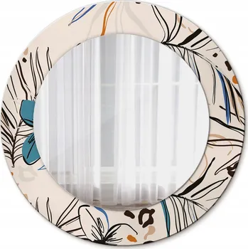 Zrcadlo Závěsné zrcadlo s rámem Květiny se vzorem džungle 50