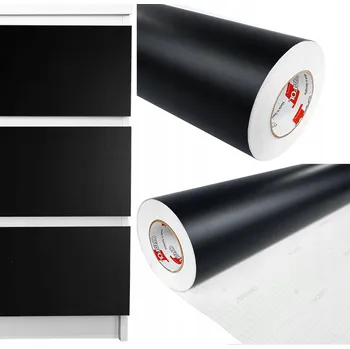Tapeta Tapeta Dýha Fólie PVC na dveře Nábytek Komody Police Barva Černá Mat DIY