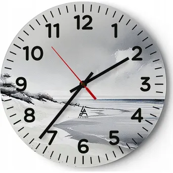 Hodiny Nástěnné hodiny do obýváku 40x40 Písečné duny Kulatý Skleněné hodiny Loft Tiché