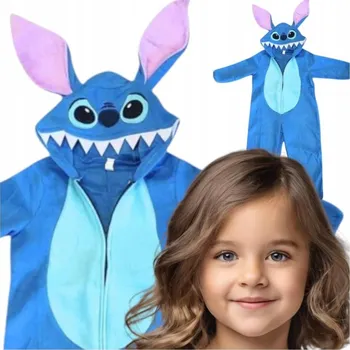 Karnevalový kostým Kostým Stich 110/116 Modrý Kombinéza Pyžamo Příšerka Pohádka Disney