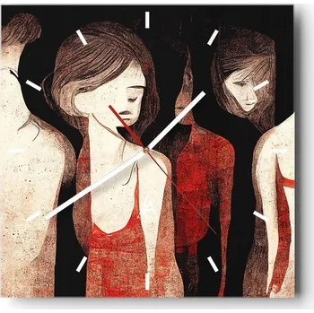 Hodiny Nástěnné hodiny do kuchyně 30x30 Ženy Stylové hodiny na skle Loft Tiché