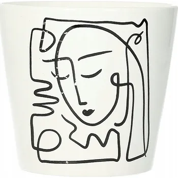 Obal na květináč Dekoria Obal na květináč Face II 12 cm bílý