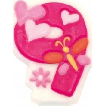 Svíčka Narozeninová svíčka Amscan číslice 9 růžová 1 ks