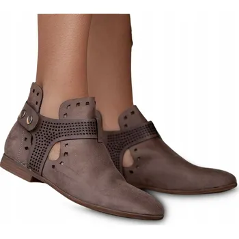 Dámská obuv Dámské Kotníkové Boty Kožené Jarní boty Hnědé 36