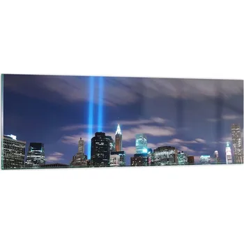 Obraz Obraz na skle do obýváku ložnice 90x30 město foto obrazy na zeď sklo