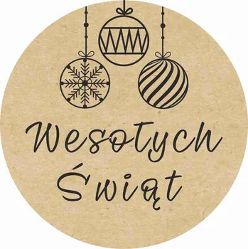 Vánoční dekorace Samolepky VESELÉ VÁNOCE Vánoční ozdoby Eko Kraft 100 ks w2